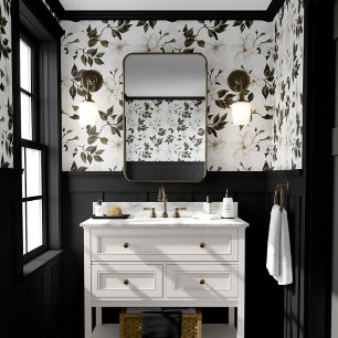 Papel Pintado Patrón botánico de acuarela floral de magnolia bla