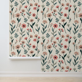 Papel Pintado Patrón botánico elegante | Floral minimalista