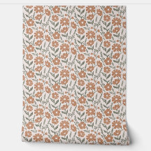 Patrón Botánico Floral de Terracota Vintage