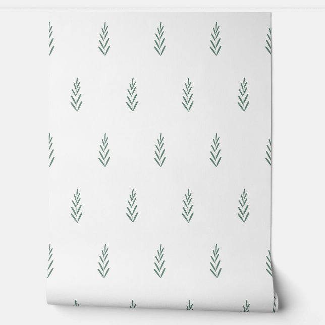 Papel Pintado patrón botánico simple vector con plantas (Desenrollar)