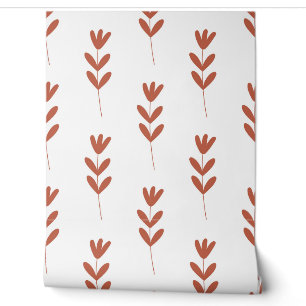 Papel Pintado patrón botánico simple y continuo con fl naranja