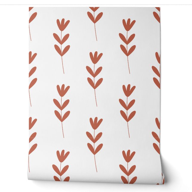 Papel Pintado patrón botánico simple y continuo con fl naranja (Desenrollar)