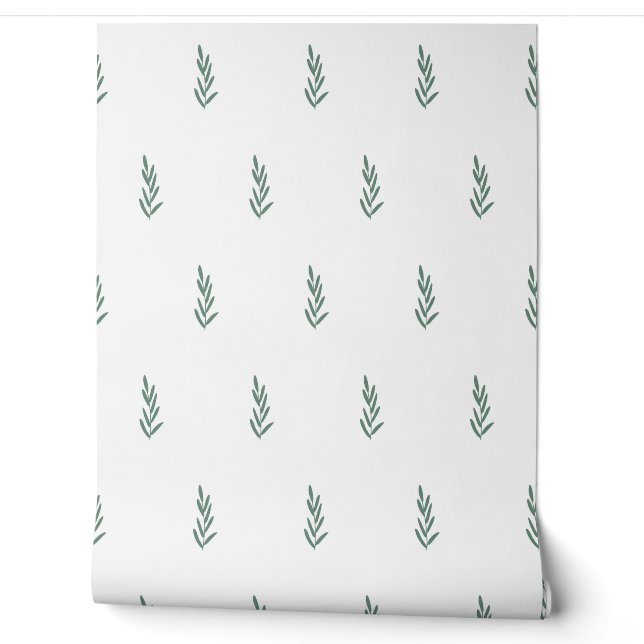 Papel Pintado patrón botánico simple y continuo con plantas (Desenrollar)