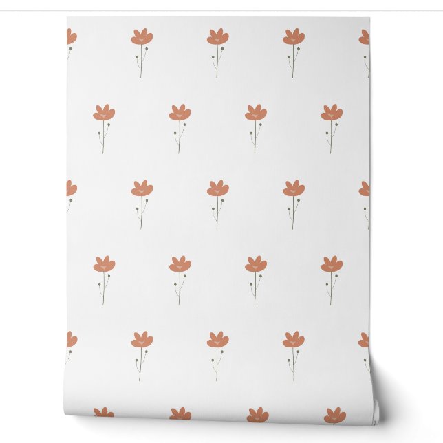 Papel Pintado patrón botánico sin fisuras con flores en  (Desenrollar)
