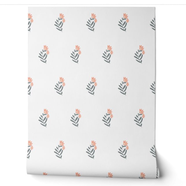 Papel Pintado patrón botánico vectorial sin fisuras con flor (Desenrollar)