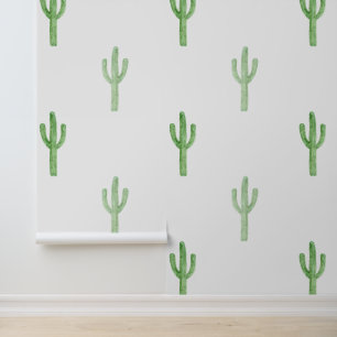 Papel Pintado Patrón Cactus de color de agua
