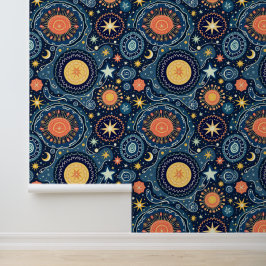 Papel Pintado Patrón celeste místico | Galaxia de las Estrellas