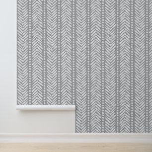 Papel Pintado Patrón Chevron dibujado a mano gris