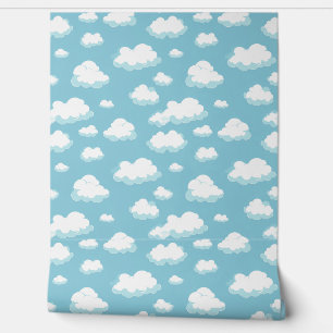 Papel Pintado Patrón cielo azul y nubes