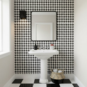 Papel Pintado Patrón clásico de dientes de perro negro