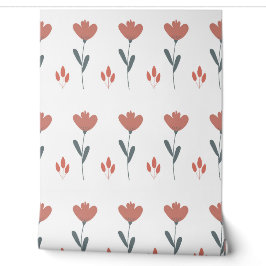 Papel Pintado patrón continuo con flores y hojas