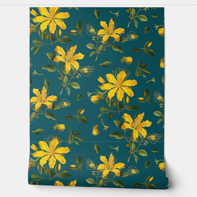 Papel Pintado Patrón continuo de flores herbales (Desenrollar)