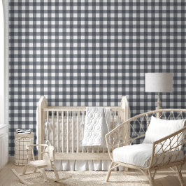 Papel Pintado Patrón continuo de gingham en blanco y negro