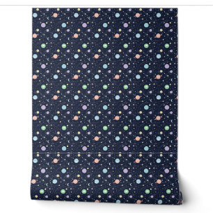 Papel Pintado Patrón continuo de planetas del sistema solar