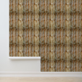 Papel Pintado Patrón continuo de tabla de madera marrón desgasta