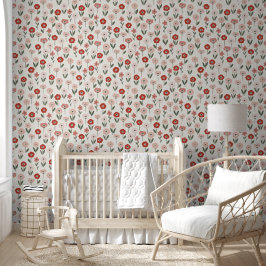Papel Pintado Patrón continuo floral rosa boho