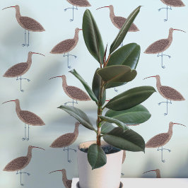 Papel Pintado Patrón costero de ave zarapito