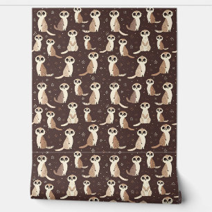 Papel Pintado Patrón Cute Meerkat