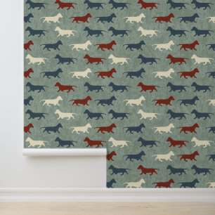 Papel Pintado Patrón Dachshund
