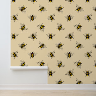 Papel Pintado Patrón de abejas reina