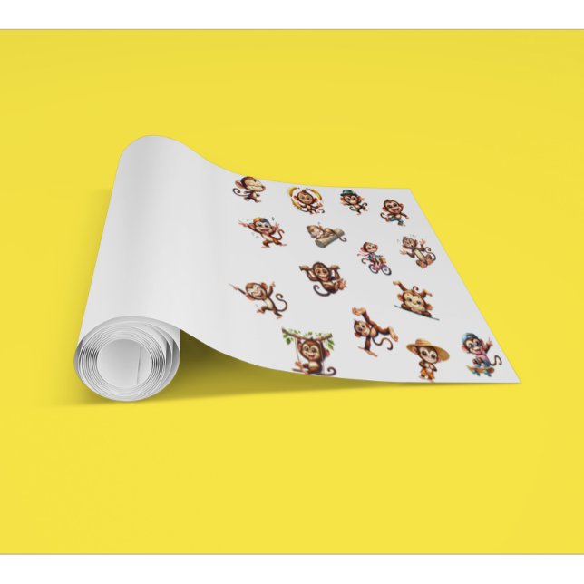 Papel Pintado Patrón de acuarela de mono gracioso (Subido por el creador)