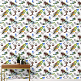 Papel Pintado Patrón de acuarela de plumas