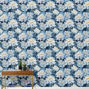 Papel Pintado Patrón de alicatado con flores de Lotus