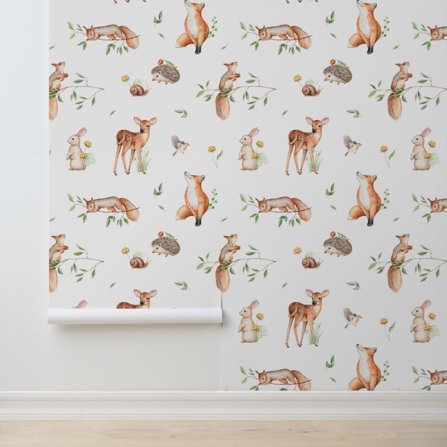 Papel Pintado Patrón de amigos animales de Woodland (Solicitud)