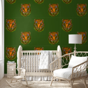 Papel Pintado Patrón de animal genial - Cabeza de tigre 1
