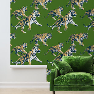 Papel Pintado Patrón de animal tigre selva