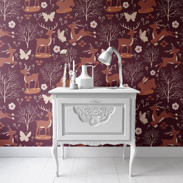 Papel Pintado Patrón de animales de reno marrón Peel & Stick