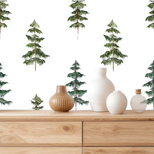Papel Pintado Patrón de árbol de pino de Navidades minimalistas