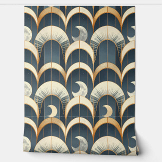 Papel Pintado Patrón de Arco de Oro Celestial