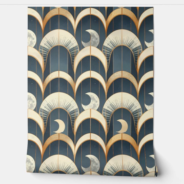 Papel Pintado Patrón de Arco de Oro Celestial (Desenrollar)