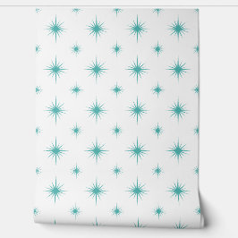 Papel Pintado Patrón de arranque atómico turquesa de mediados de