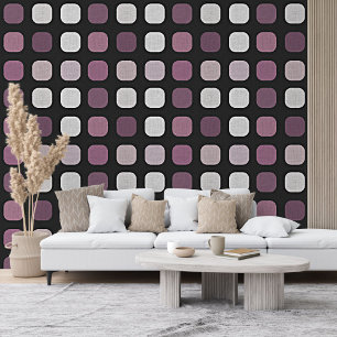 Papel Pintado Patrón de arte blanco gris rosa malva