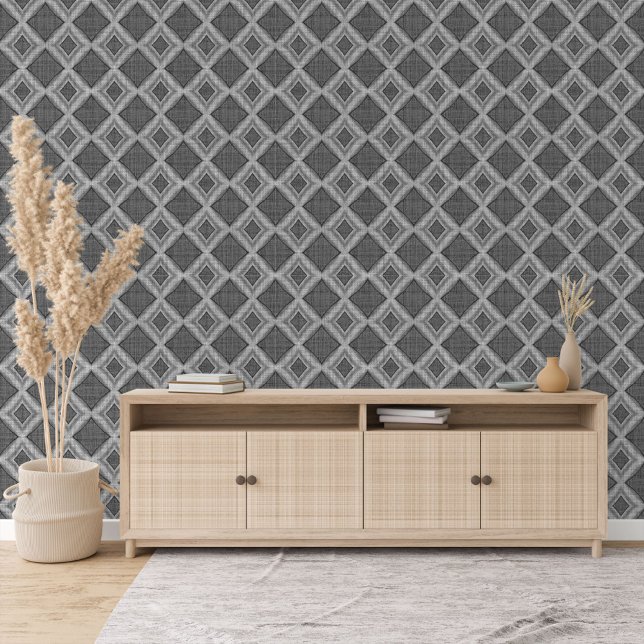 Papel Pintado Patrón de arte de cuadrados negros oscuros y media (Subido por el creador)