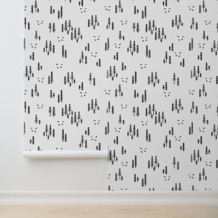 Papel Pintado Patrón de arte de línea de bosque
