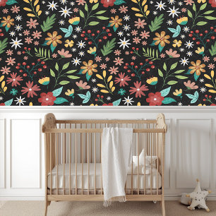 Papel Pintado Patrón de arte florístico botánico bonito