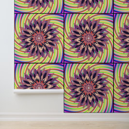 Papel Pintado Patrón de Arte Mandala Floral Colorido Algorítmico