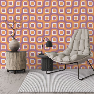 Papel Pintado Patrón de arte naranja Violeta Blanca Púrpura de M