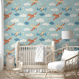 Papel Pintado Patrón de aviones voladores
