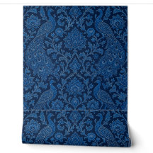 Patrón de azul pavo real profundo persa de lujo