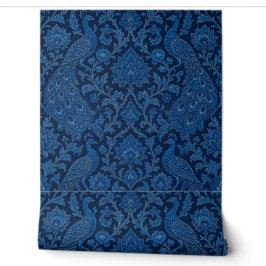 Papel Pintado Patrón de azul pavo real profundo persa de lujo