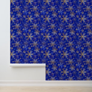 Papel Pintado Patrón de baldosas de copos de nieve de los Navida