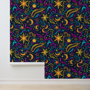 Papel Pintado patrón de baldosas de galaxia retro fresco