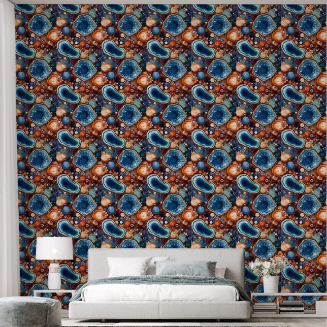 Papel Pintado Patrón de baldosas de imitación de agate (Dormitorio)