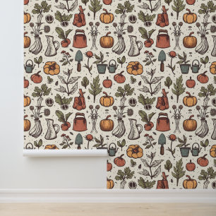 Papel Pintado Patrón de baldosas de jardín de época