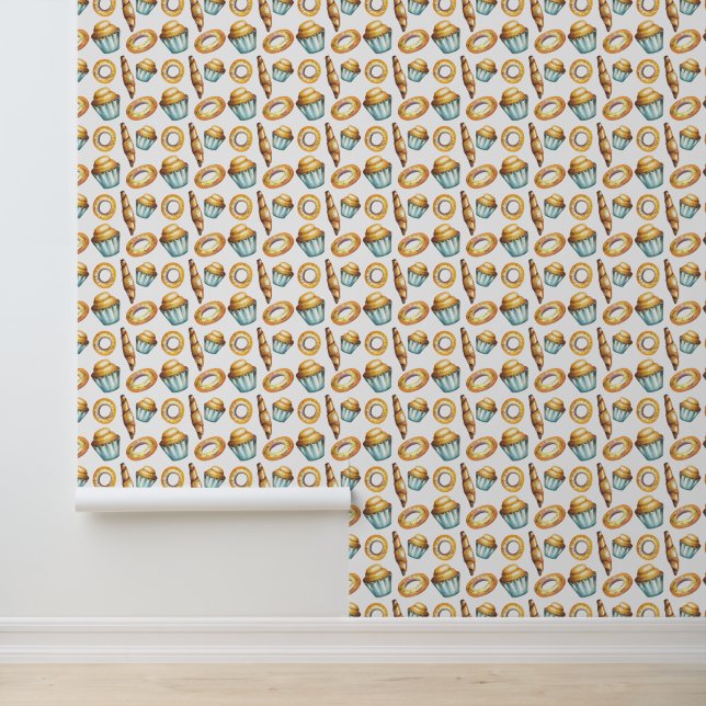 Papel Pintado Patrón de baldosas de pan horneado (Solicitud)