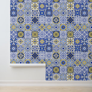 Papel Pintado Patrón de baldosas portuguesas